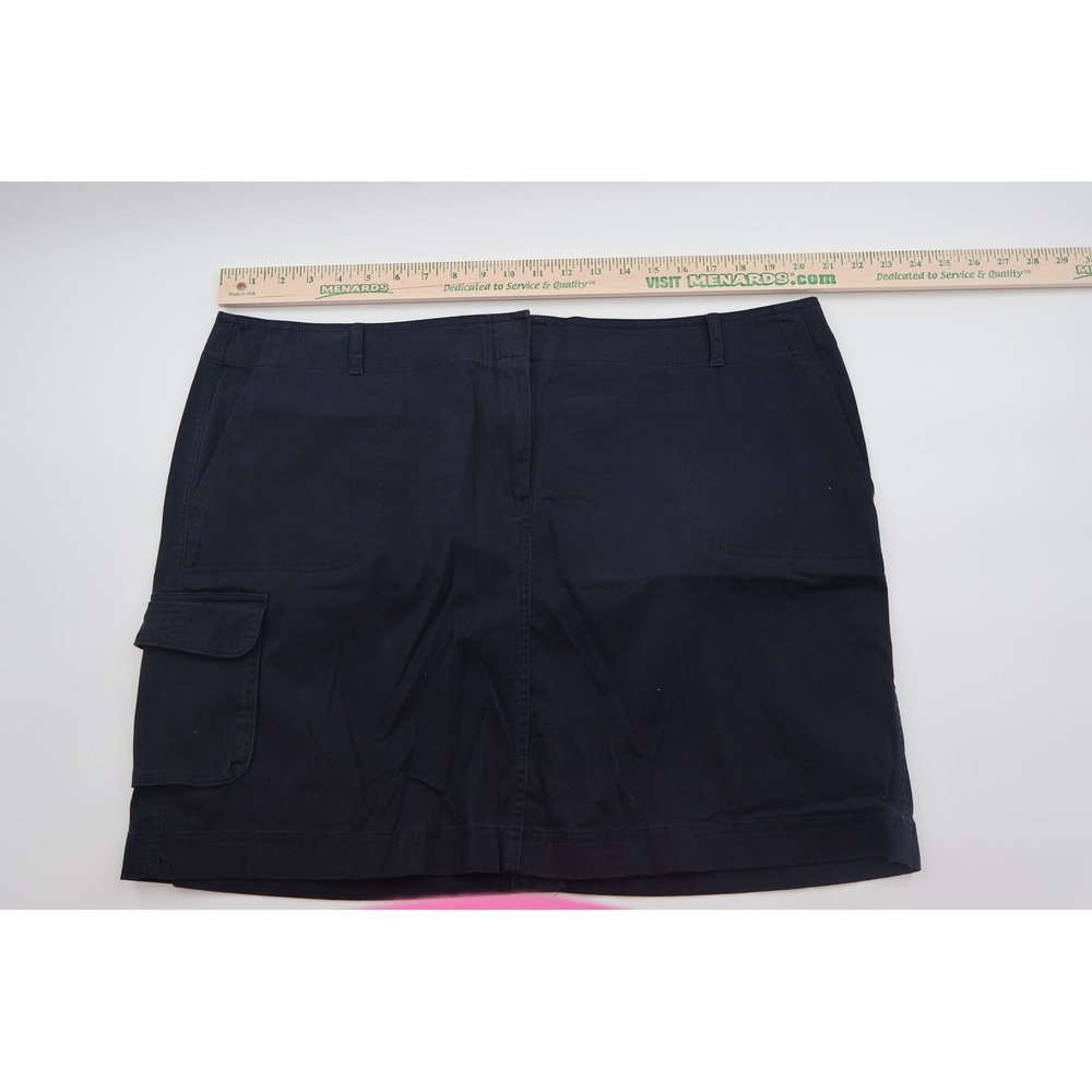 J Jill Skirt Womens 20 Black Stretch Cotton Cargo Utility Mini Pockets